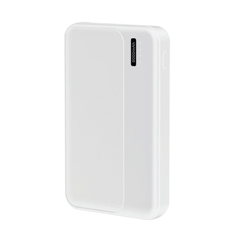 Laser Slim 5000mAh Power Bank with LED Indicator (White)