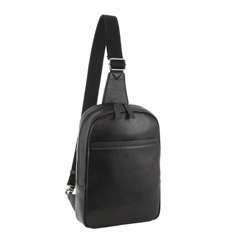 Pierre Cardin Men's Leather 3-Way Crossbody Sling Bag 24x31cm Black