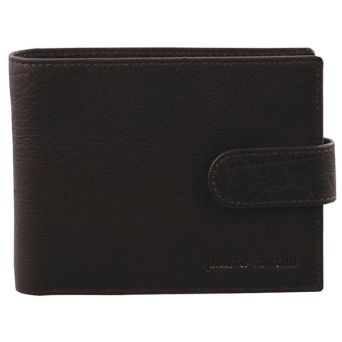 Pierre Cardin Men's Rustic Leather Bi-Fold Cash/Card Wallet Brown