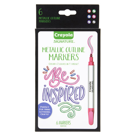Crayola Signature Metallic Outline Markers 8+ [6-Pieces]