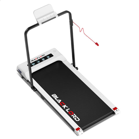 BLACK LORD Treadmill Electric Walking Pad Under Desk Foldable 40cm Belt (White)