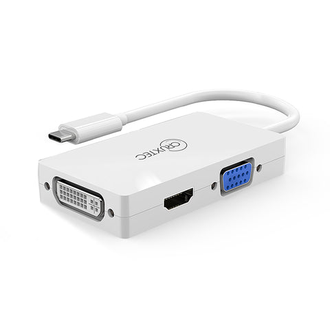 Cruxtec USB-C to HDMI / DVI / VGA Cable Adapter with MST (CT3HDV-WH)