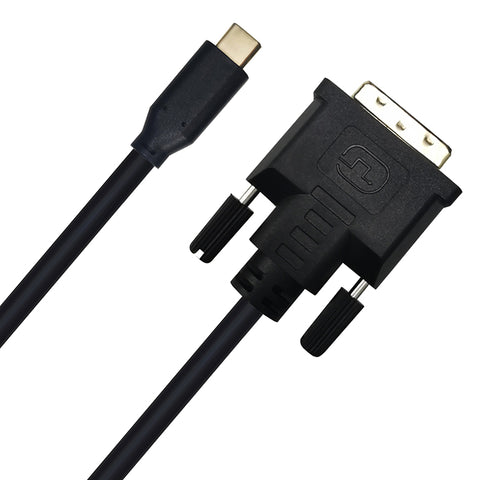 Cruxtec CTD4K-02-BK USB-C Male to DVI Male Adapter Cable Black - 2m (CTD4K-02-BK)