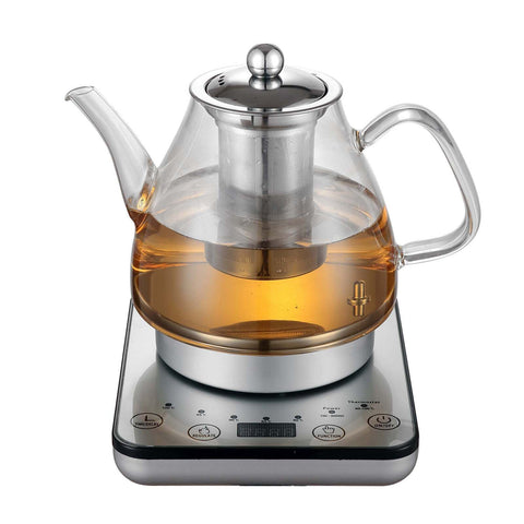 Healthy Choice 1.2L Digital Glass 800W Kettle with Tea Pot & Infuser