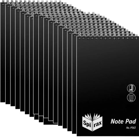 Spirax P563 Reporters Notebook - Black (20 Pack)
