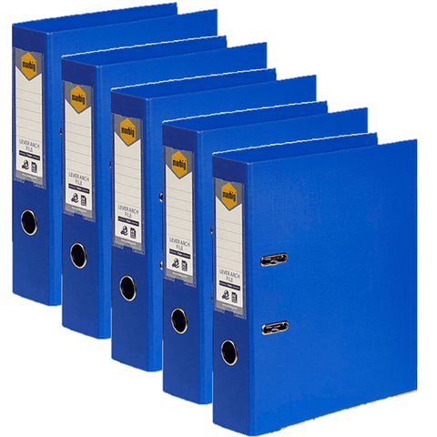 Marbig Linen Lever Arch File Folder PE A4 75mm (Royal Blue) [10 Pack]