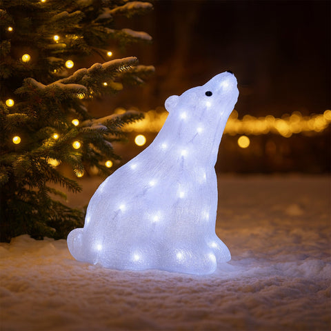 Lexi Lighting Acrylic Polar Bear Christmas Lights