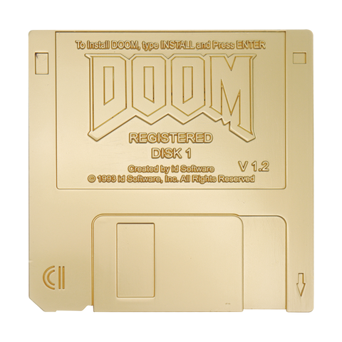 Fanattik Limited Edition DOOM - Floppy Disk Imitation Gold Plated Replica