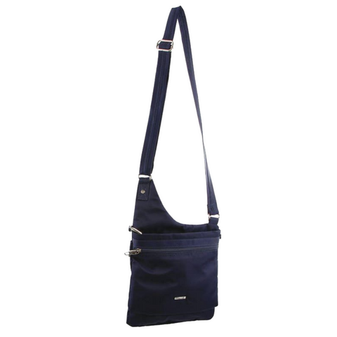 Pierre Cardin RFID Cross Body Bag Travel Anti-Theft Slash Proof Sling (Navy)