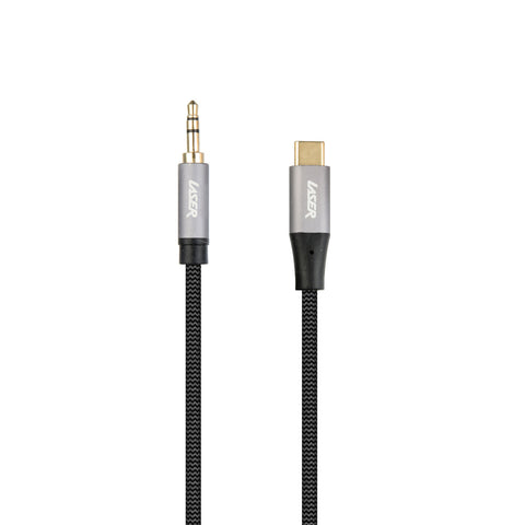 Laser USB-C to 3.5mm AUX Audio Cable 2m (Black)