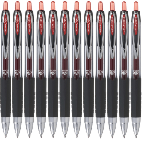 Uni-Ball UMN-207 Signo Retractable Gel Ink Pen 1.0mm Broad (Red) [Box 12]