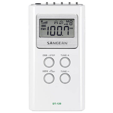 Sangean DT-120 Pocket Analogue Radio - White