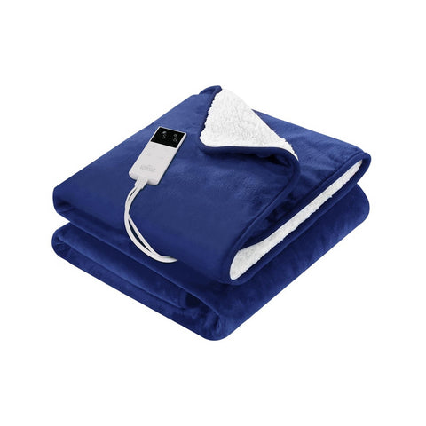Giselle Electric Throw Rug Heated Blanket Double Sided (Blue)