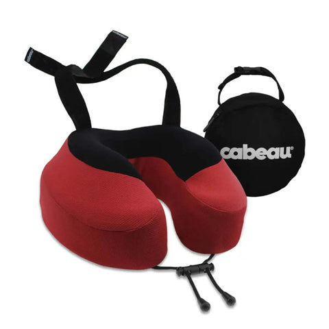 Cabeau Evolution S3 Memory Foam Travel Pillow with Seat Strap System - Cardinal