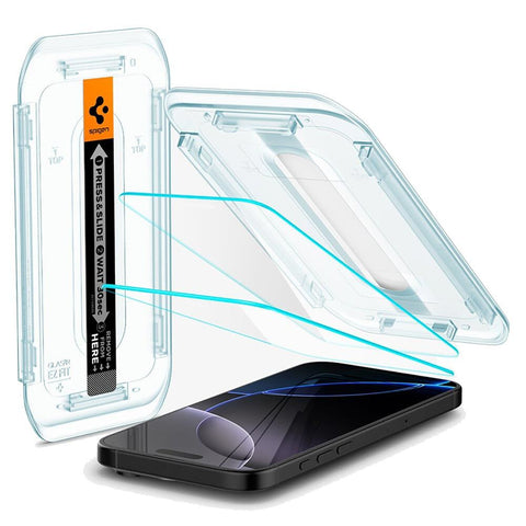 SPIGEN EZ Fit 2PCS Glass Screen Protector for iPhone 17 Pro Max/16 Pro Max (Clear)