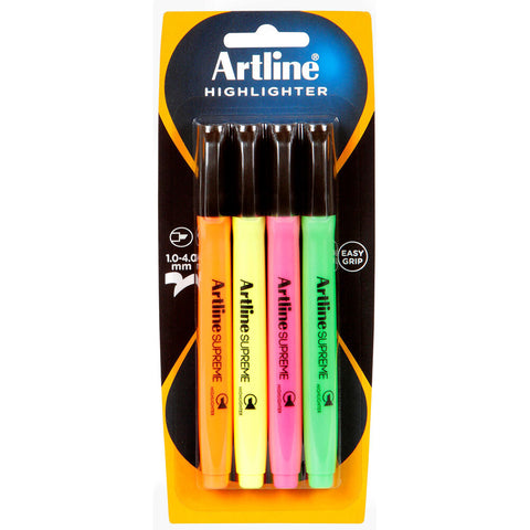 Artline Supreme Highlighter Set (Assorted Colours) [4-Pieces]