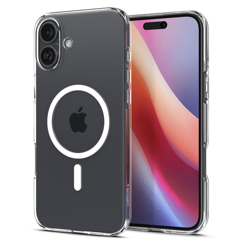 Spigen Apple iPhone 16 Plus Liquid Crystal (MagFit) Case - Clear Case / White Ring