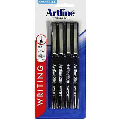 Artline 220 Fineline 0.4mm Writing Pen (4-Pack)