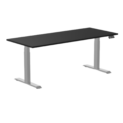 Desky Alpha Dual Sit Stand Gaming Desk - Straight Edge / 1800x750mm / Grey
