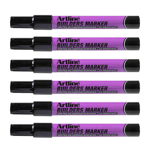 12PK Artline Builders Permanent Marker 2.3mm Bullet Nib - Black