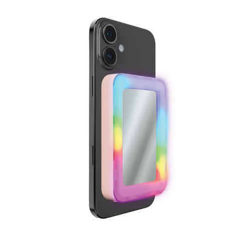 Laser 5000mAh Magnetic Wireless Power Bank with Mirror and Selfie Light (Pink)