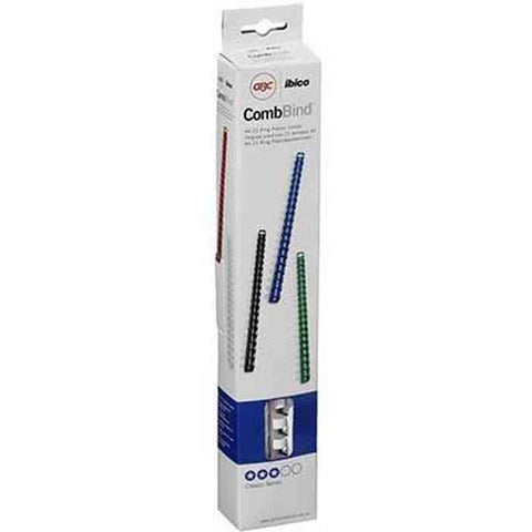 GBC Pack 25 Plastic Binding Comb Round 21 Loop 10mm A4 (White)