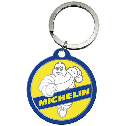 Nostalgic-Art Vintage/Retro Keyring Round Michelin Logo 7.5x4x0.3cm (Yellow/Blue)