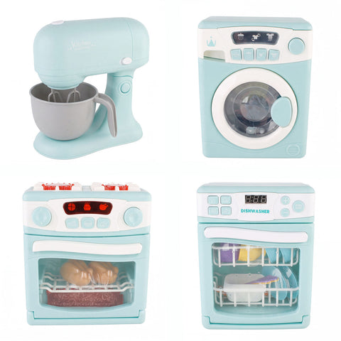 Gem Toys 4 Piece Home Appliance Toy Mixer, Washing Machine, Oven & Dishwasher, With Lights & Sound