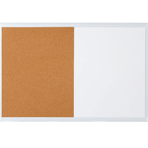Quartet Basics Combination Cork Whiteboard Board 600x900mm White Frame