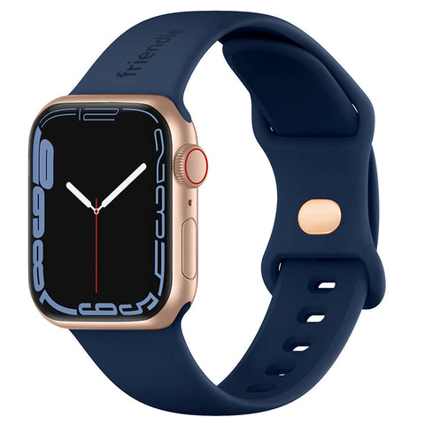 Friendie Noosa Silicone Sports Band for Apple Watch (BlueGold) [Large]