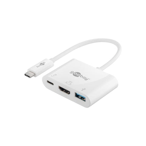 Goobay USB-C Male to Female Multiport USB/HDMI Cable Adaptor (White)