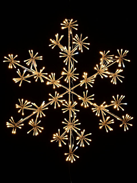 Christmas Warehouse - OUDRS264 64cm Twinkle Starburst Snowflake Warm & Cool White LED Light Display Warm & Cool White