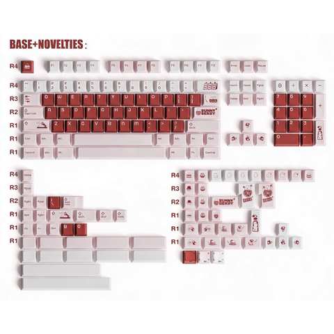 KeyByeLab Bunny Berry Cherry Profile PBT+PC Keycap Set