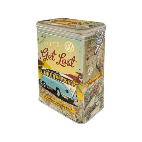 Nostalgic-Art Storage Clip Top Tin 1.3L 17.5cm VW Lets Get Lost