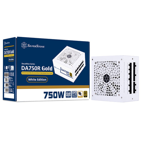 SilverStone 750W ATX 3.0 PCIe 5.0 80+ Gold Modular Power Supply - White (SST-DA750R-GMA-WWW)