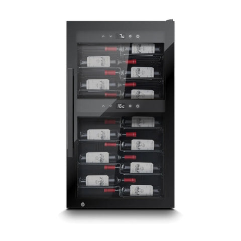 Caso 51 Bottle Presentation Style Lockable Wine Fridge With UV Glass Black