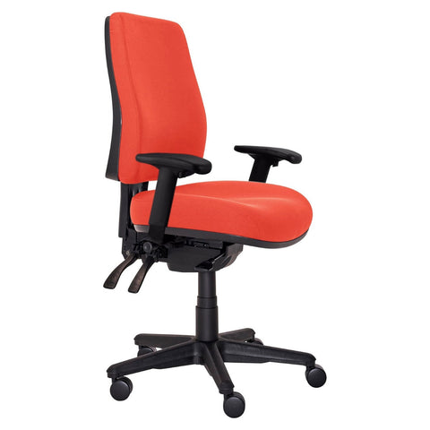 Buro Roma 3 Lever High Back With Seat Slide With Arms Red