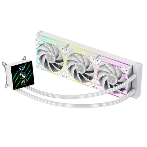 GameMax Hailstorm 360mm AIO Liquid CPU Cooler (White)