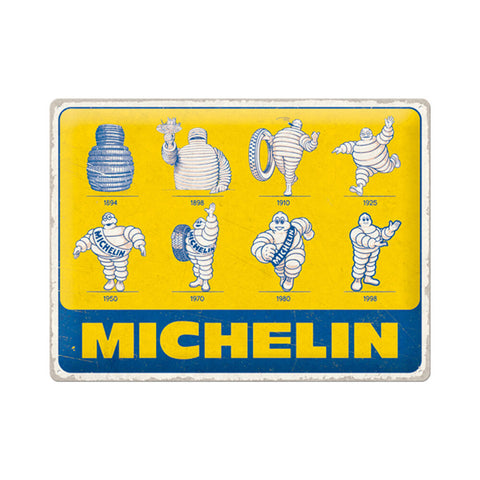 Nostalgic-Art Large Metal Sign Plaque Michelin Logo Evolution 30x40cm