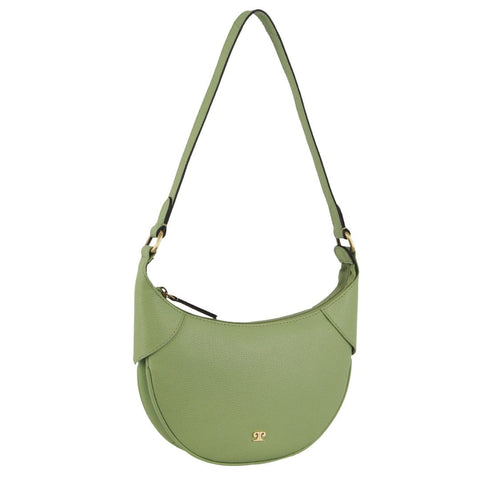 Pierre Cardin Women's Leather Crescent Shoulder Hobo Bag 26x23 cm Jade