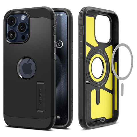 Spigen Apple iPhone 15 Pro Max Tough Armor (MagFit) Case - Black