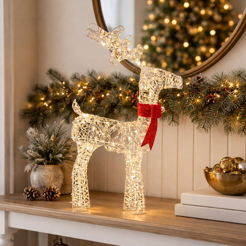 Lexi Lighting 50cm Iridescent Gliter Light Up Reindeer