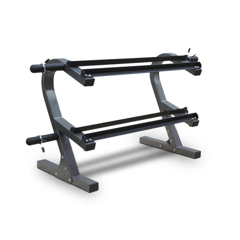 Bodyworx 2-Tier Adjustable Dumbell Rack w/ Pegs Home Gym Storage 155x81cm