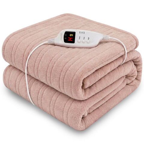 Laura Hill Heated Electric Blanket Fleece Throw (Pink)