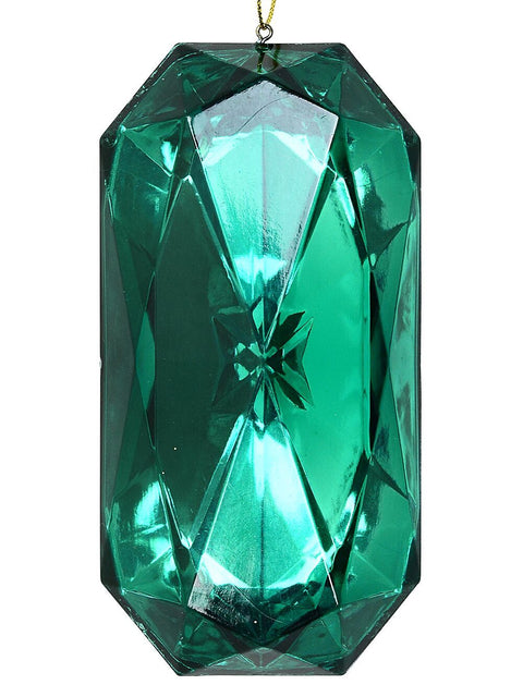 Christmas Warehouse - DECRH019 Emerald Green Faceted Acrylic Jewel Radiant Essential Ornament | 14cm Emerald