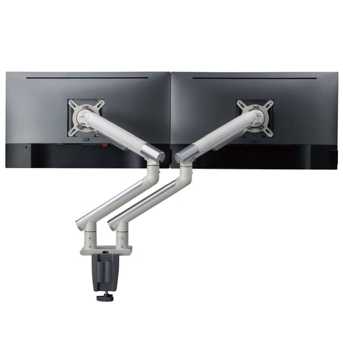 Desky Dual Slim Aluminium Monitor Arm - White