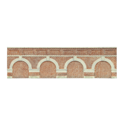 Hornby Low Level Arched Retaining Walls x2 (Red Brick)