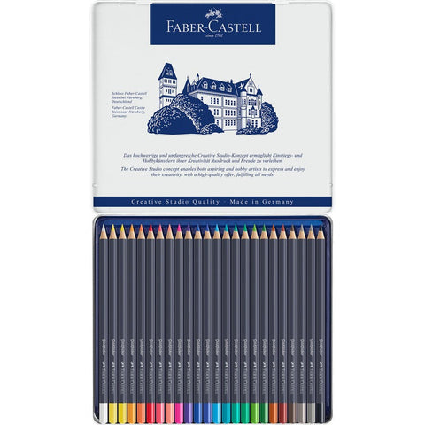 Faber-Castell Goldfaber Permanent Colour Pencil Tin, Assorted Colours, 24Pk
