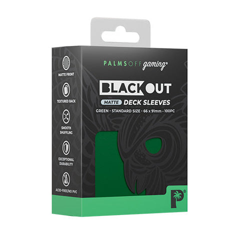 Palms Off Gaming Palms Off Standard 100pc Blackout Deck Sleeves - Green Matte