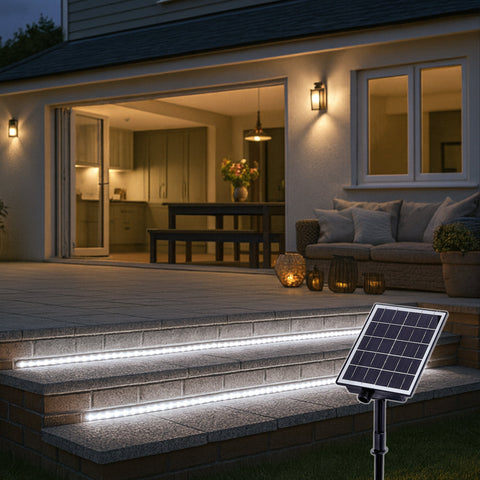 Lexi Lighting Solar Powered 10m LED Rope Christmas Lights White